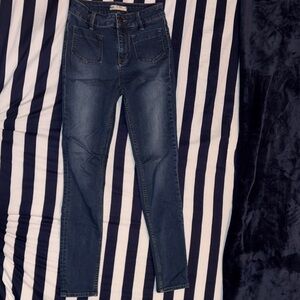 Free People Dark Blue Skinny Jeans